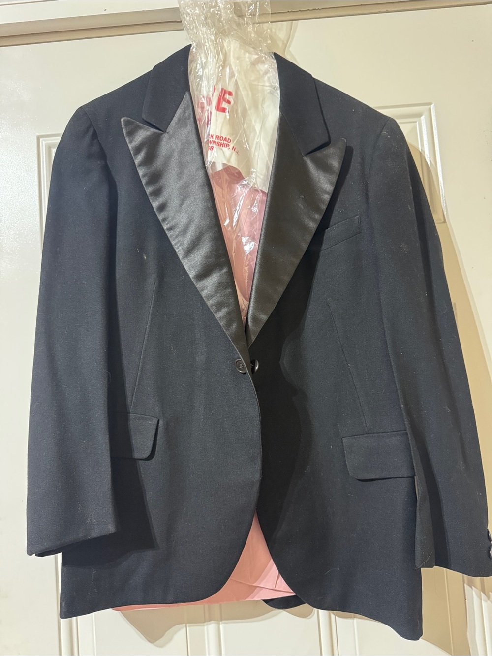 Men's Black Satin-Lapel tux jacket